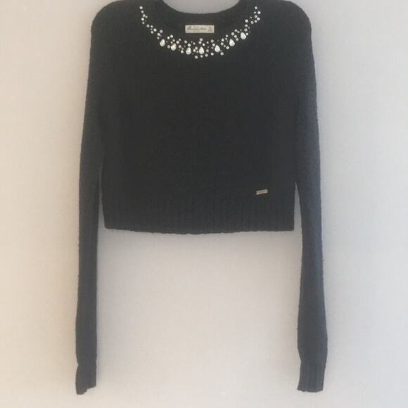 CROP sweater Abercrombie and Fitch with jeweled neck preppy black XS
C - Picture 7 of 8